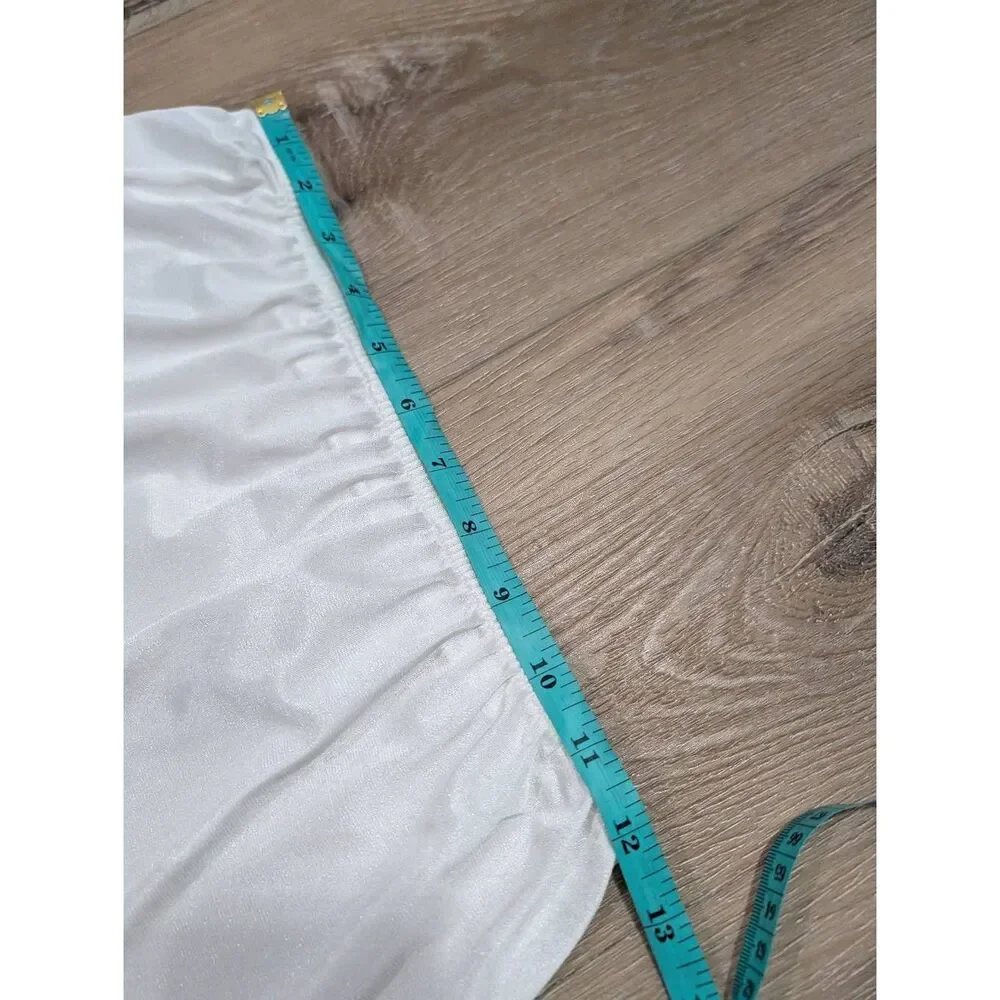 Vintage White Maxi Half Slip Skirt XS/S Elastic Waist Cottagecore Lingerie Midi